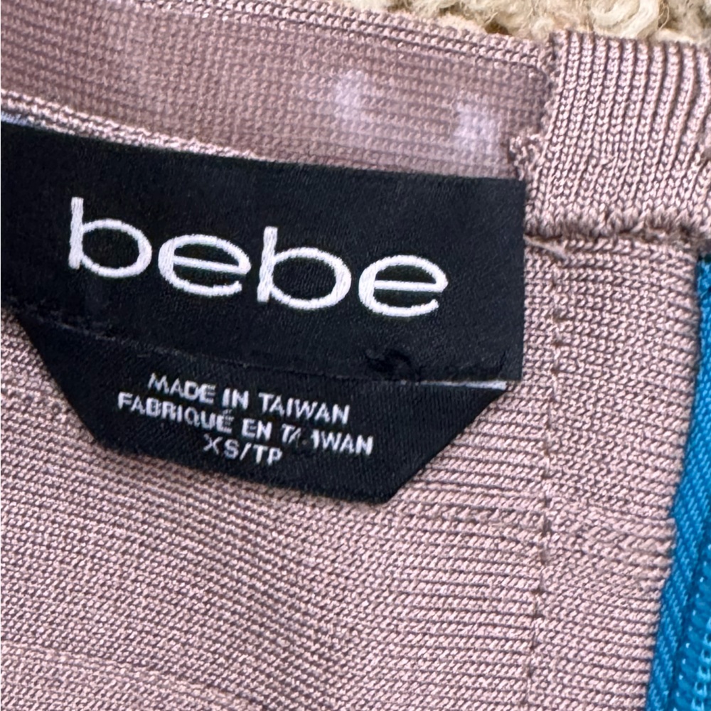 Bebe Teal and Taupe Bandage Y2K millenium Dress - Picture 5 of 5